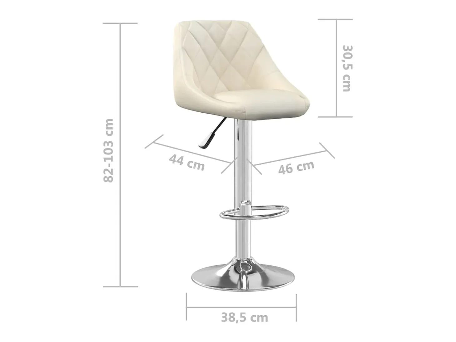 Taburete de cocina de terciopelo crema