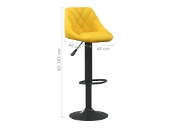 Taburete de cocina de terciopelo amarillo mostaza