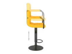 Taburete de cocina de terciopelo amarillo mostaza