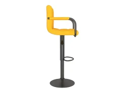 Taburete de cocina de terciopelo amarillo mostaza