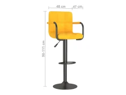 Taburete de cocina de terciopelo amarillo mostaza