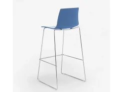 Taburete de Cocina Grand Soleil Design 74 cm Imola Slitta Cromado - Azul Marino