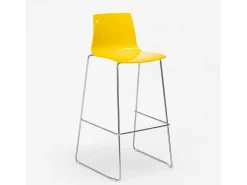 Taburete de Cocina Grand Soleil Design 74 cm Imola Slitta Cromado - Amarillo