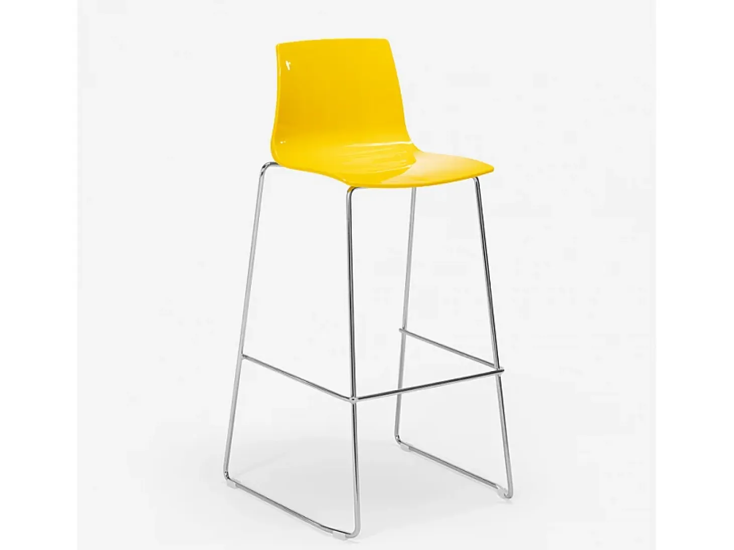 Taburete de Cocina Grand Soleil Design 74 cm Imola Slitta Cromado - Amarillo