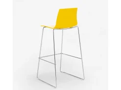 Taburete de Cocina Grand Soleil Design 74 cm Imola Slitta Cromado - Amarillo