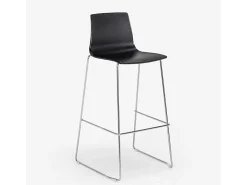 Taburete de Cocina Grand Soleil Design 74 cm Imola Slitta Cromado - Negro