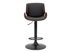 Taburete de cocina regulable negro con madera oscura VESPER