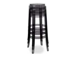 Taburete de diseño LOUIVA en policarbonato transparente - Altura asiento 47, 65 o 75 cm-Transparente-Altura 65 cm