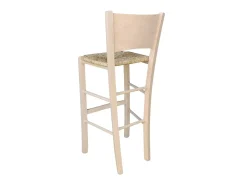 Taburete de madera con asiento de paja mod Lucy h 73 cm del suelo al asiento