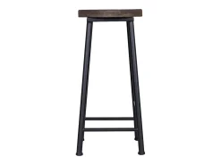 Taburete de madera y metal, marrón