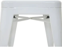 Taburete de metal MCW-A73 (juego de 6), blanco
