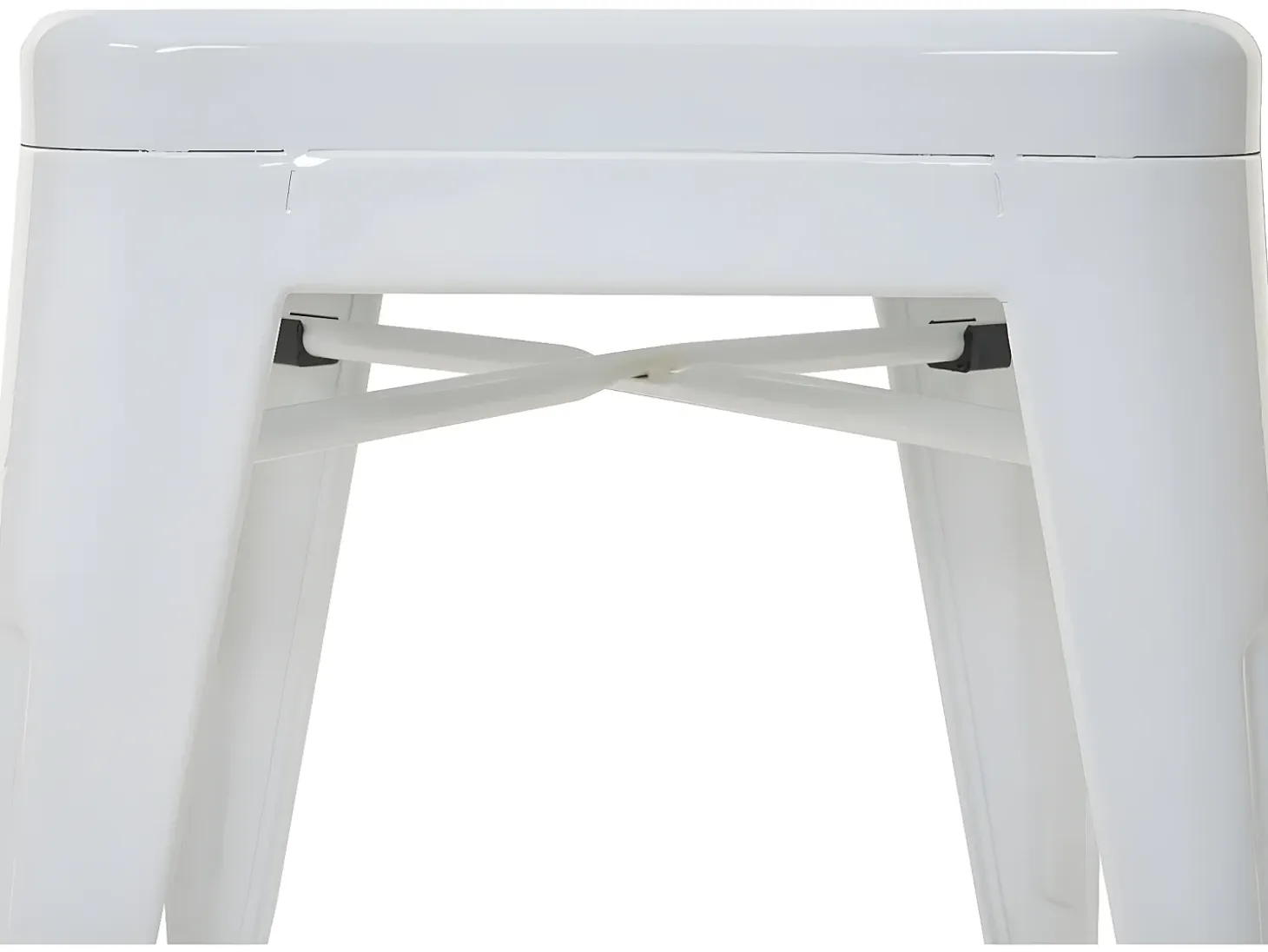 Taburete de metal MCW-A73 (juego de 6), blanco