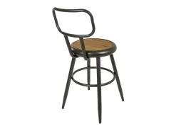 Taburete De Metal Y Madera