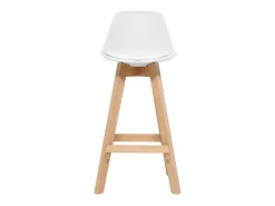 Taburete diseño blanco y madera 65cm lote dos MINI PAULINE