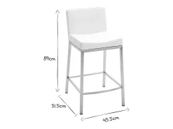 Taburete diseño 66cm negro lote de 2 EPSILON
