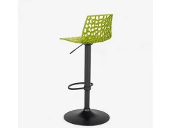 Taburete diseño cocina bar base negro mate regulable Grand Soleil Spider Matt - Verde Anís