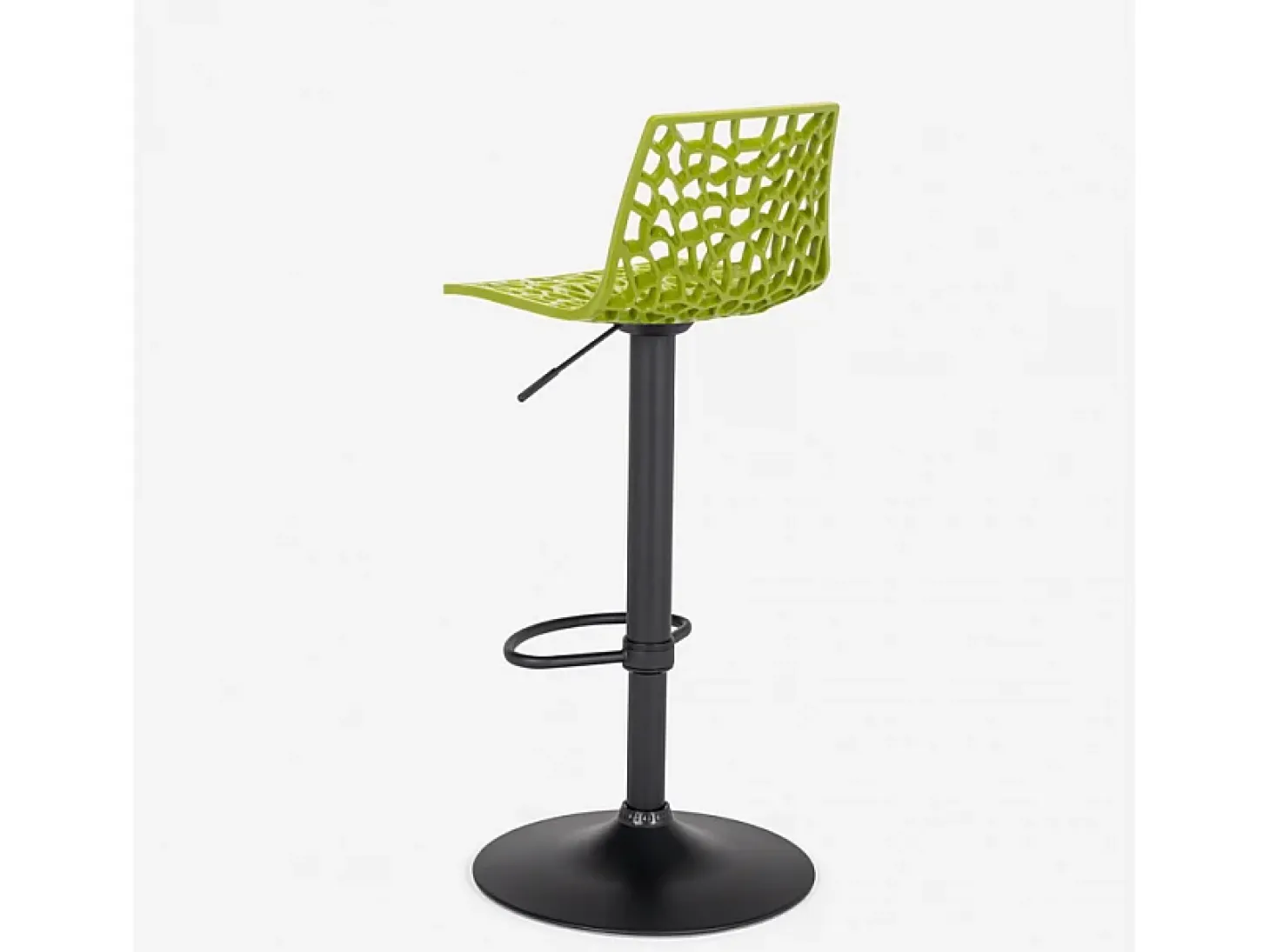 Taburete diseño cocina bar base negro mate regulable Grand Soleil Spider Matt - Verde Anís