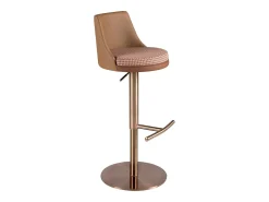 Taburete giratorio tela marrón terracota y beige y polipiel marrón 4229 ANGEL CERDA