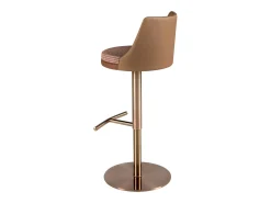 Taburete giratorio tela marrón terracota y beige y polipiel marrón 4229 ANGEL CERDA