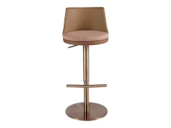 Taburete giratorio tela marrón terracota y beige y polipiel marrón 4229 ANGEL CERDA