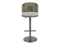 Taburete giratorio tela verde oscuro y blanco y polipiel verde oliva 4228 ANGEL CERDA
