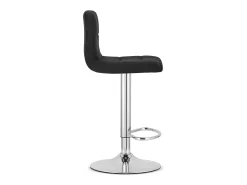 Taburete giratorio Valora HAXU, terciopelo negro, base cromada