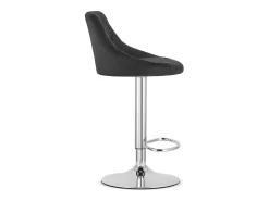 Taburete giratorio Valora DAKA, terciopelo negro, base cromada