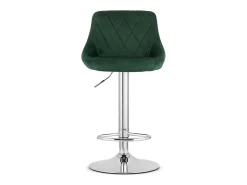 Taburete giratorio Valora DAKA, color verde terciopelo, base cromada