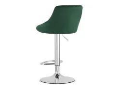 Taburete giratorio Valora DAKA, color verde terciopelo, base cromada