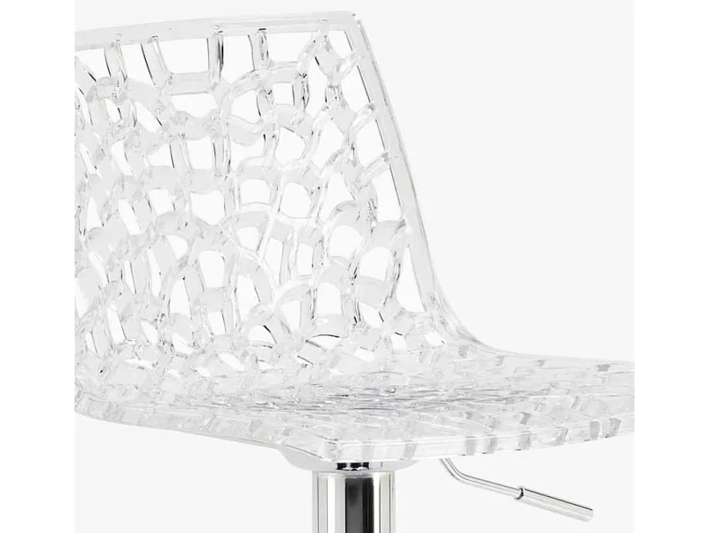 Taburete Grand Soleil SPIDER para cafetería bar cocina alto fijo giratorio reposapiés regulable - Transparente