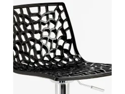 Taburete Grand Soleil SPIDER para cafetería bar cocina alto fijo giratorio reposapiés regulable - Negro