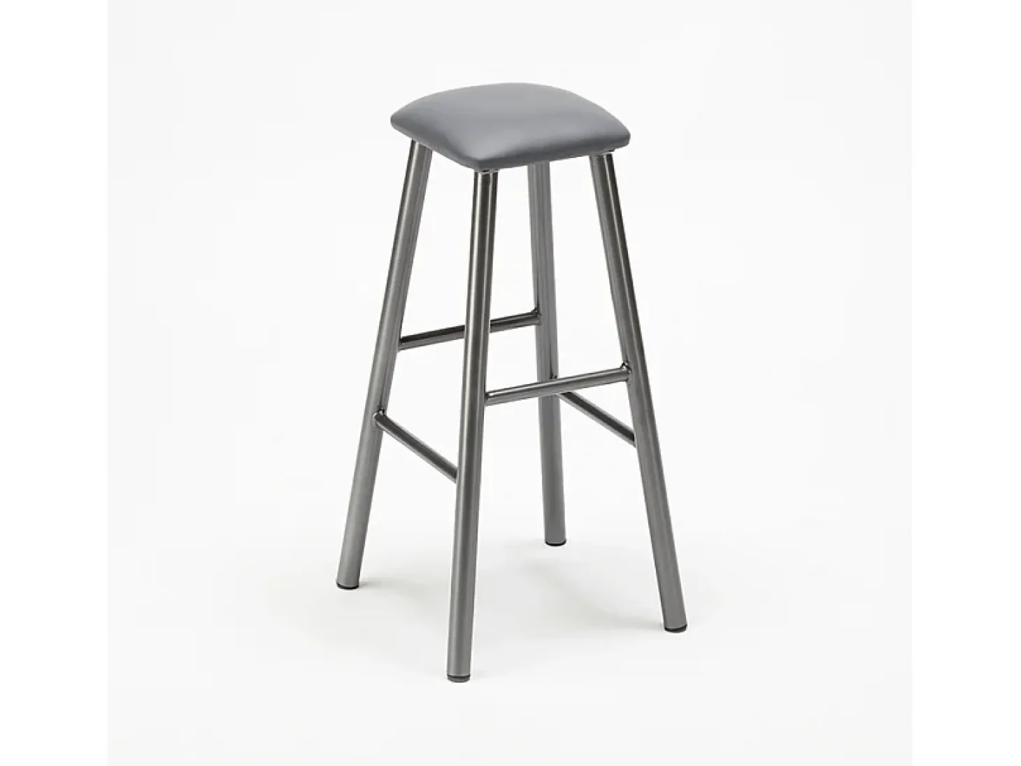 Taburete industrial de metal con cojín de polipiel Hardness - Gris