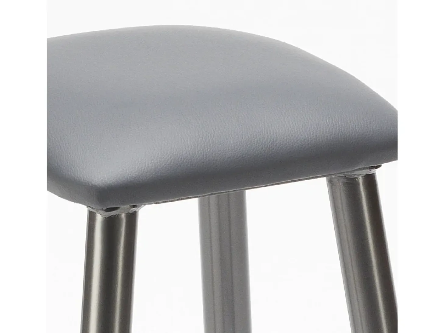 Taburete industrial de metal con cojín de polipiel Hardness - Gris