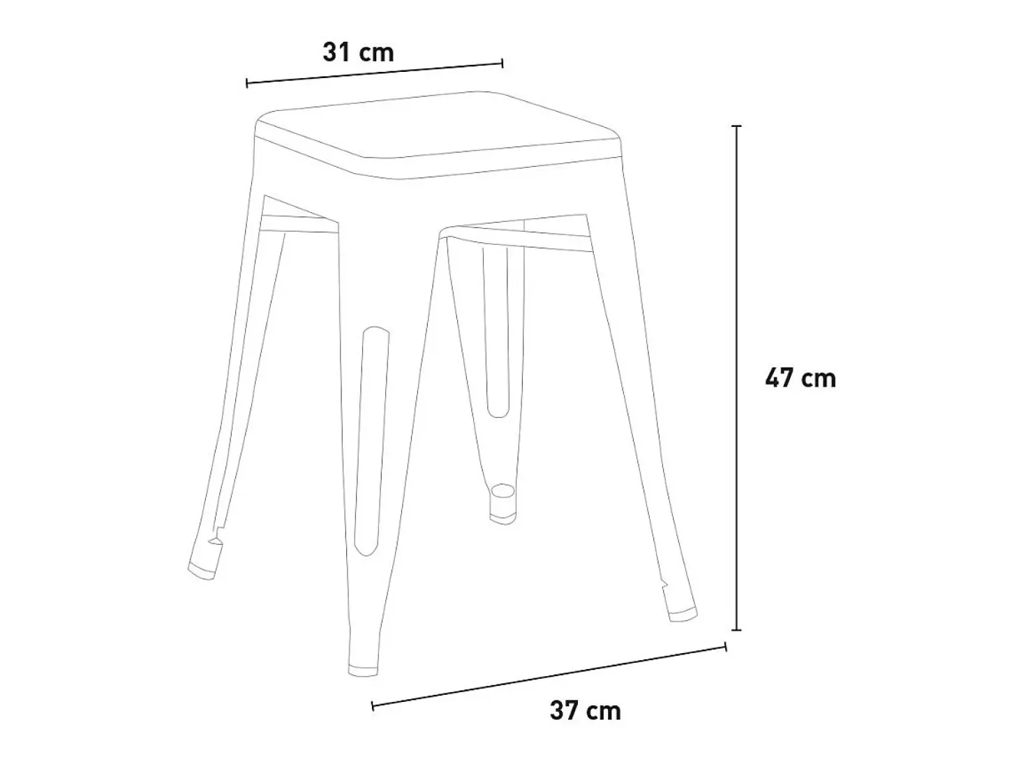 taburete industrial metal bar cocina madera steel rocket wood - Blanco