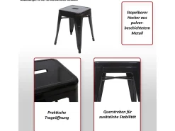 Taburete MCW-A73 (set de 2), blanco