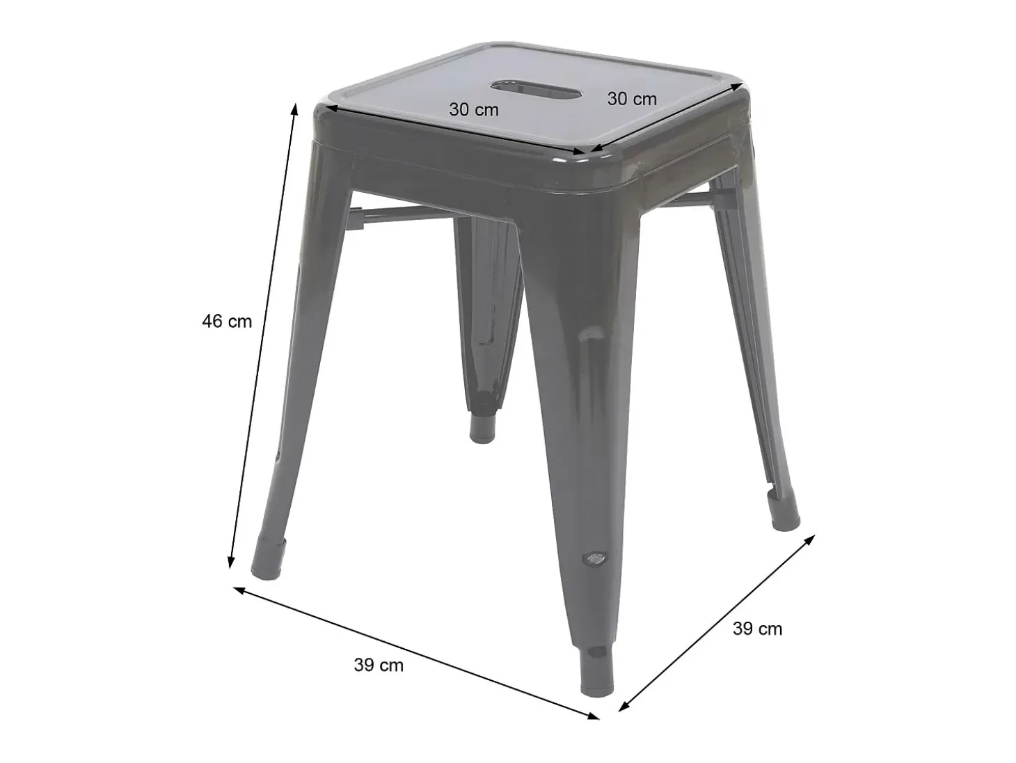 Taburete MCW-A73 (set de 2), blanco