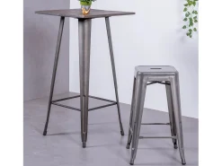Taburete metálico apilable de acero (68cm) - Bistro - Metálico