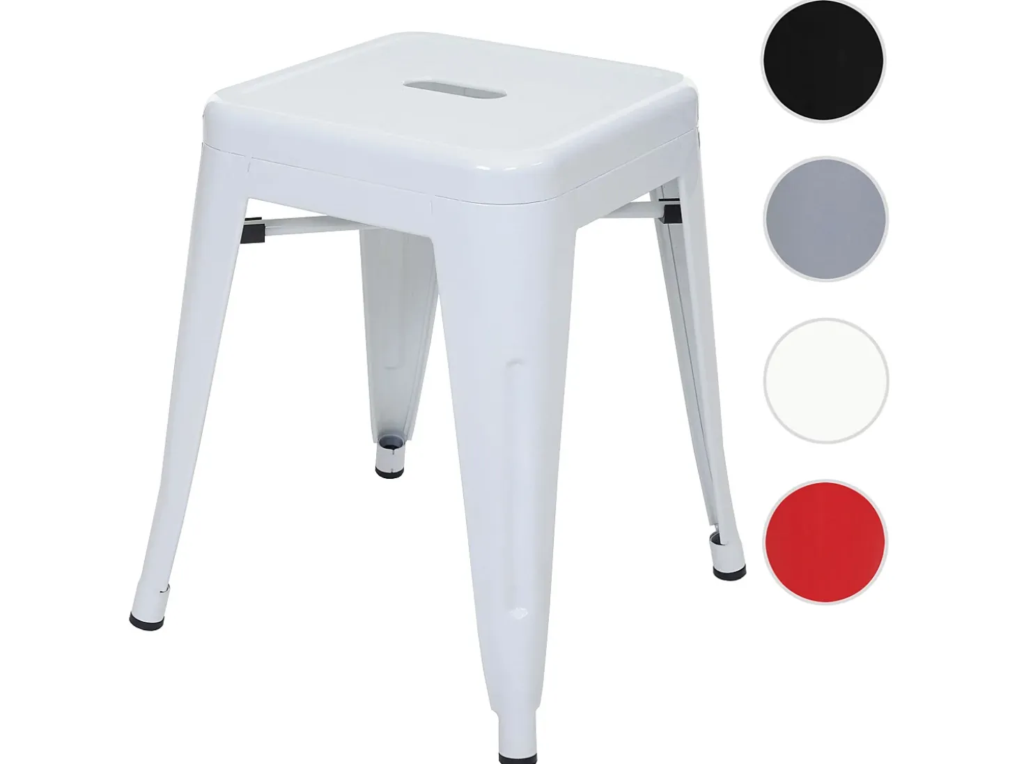 Taburete metálico MCW-A73, blanco