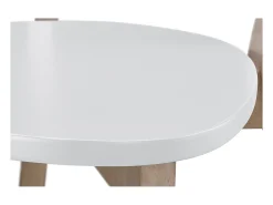Taburete nórdico blanco y madera 65cm lote de 2 LEENA