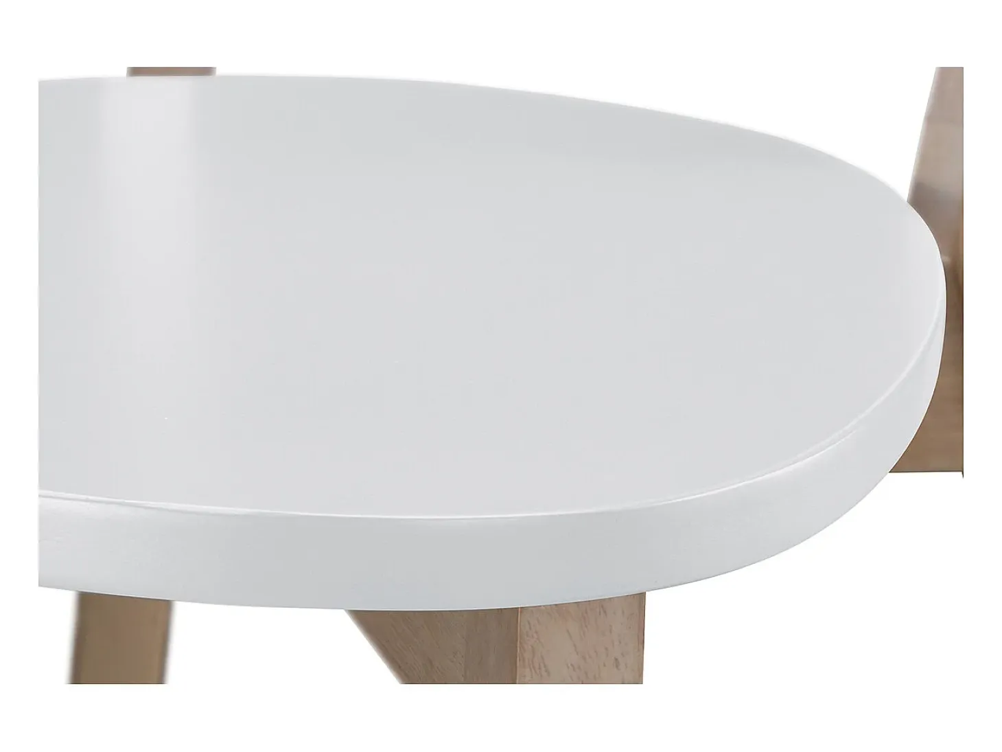 Taburete nórdico blanco y madera 65cm lote de 2 LEENA