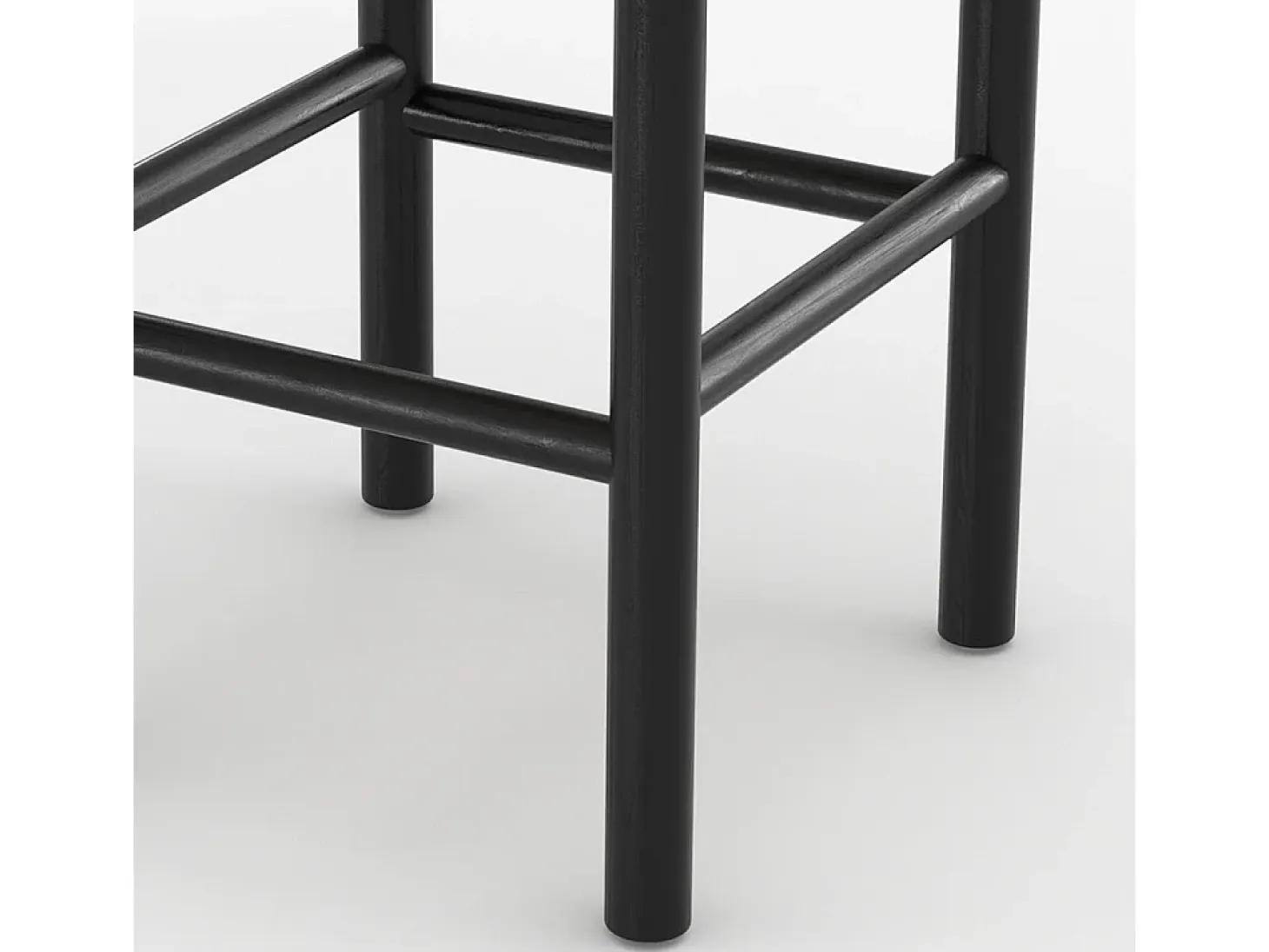 Taburete para isla central 65 cm de teca negra y ratán - Kaïa