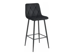 Taburete Valora KODA de terciopelo negro (x2)