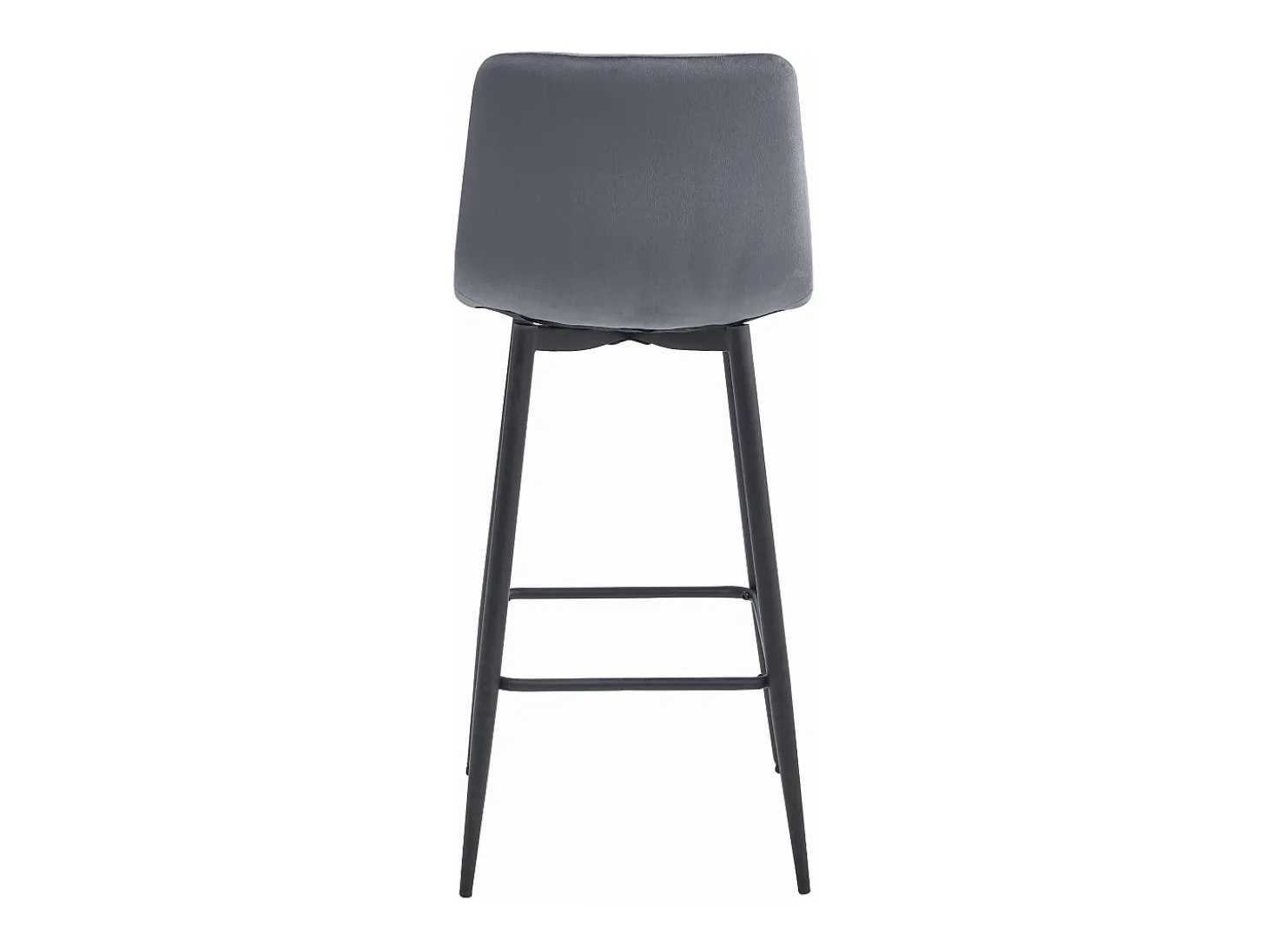 Taburete Valora KODA, terciopelo gris oscuro, patas negras (x2)