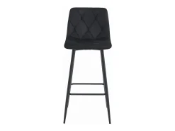 Taburete Valora KODA, terciopelo negro, patas negras (x4)