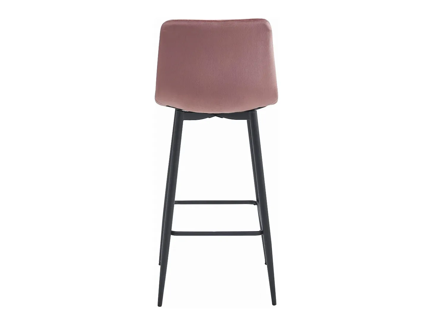 Taburete Valora POZZA de terciopelo rosa oscuro con patas negras para cocina (x2)