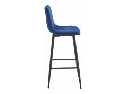 Taburete Valora POZZA, terciopelo azul marino, patas negras (x3)