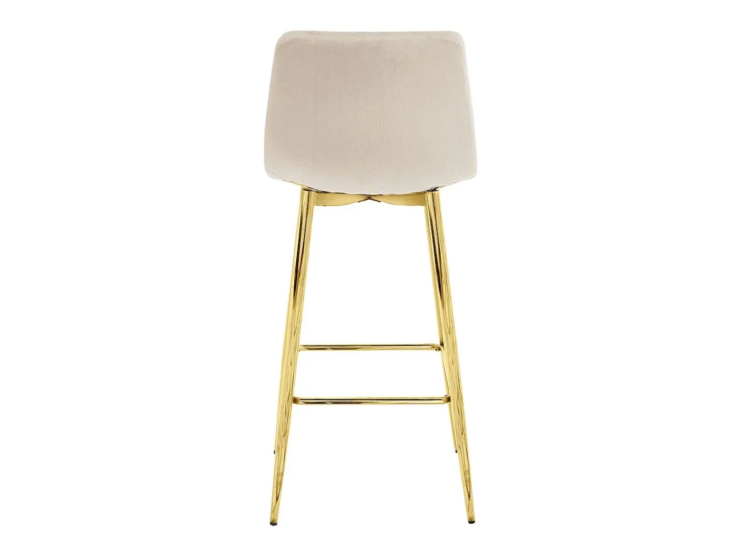 Taburete Valora TEOTO de terciopelo beige con patas doradas para cocina (x3)
