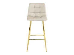 Taburete Valora TEOTO de terciopelo beige con patas doradas para cocina (x3)