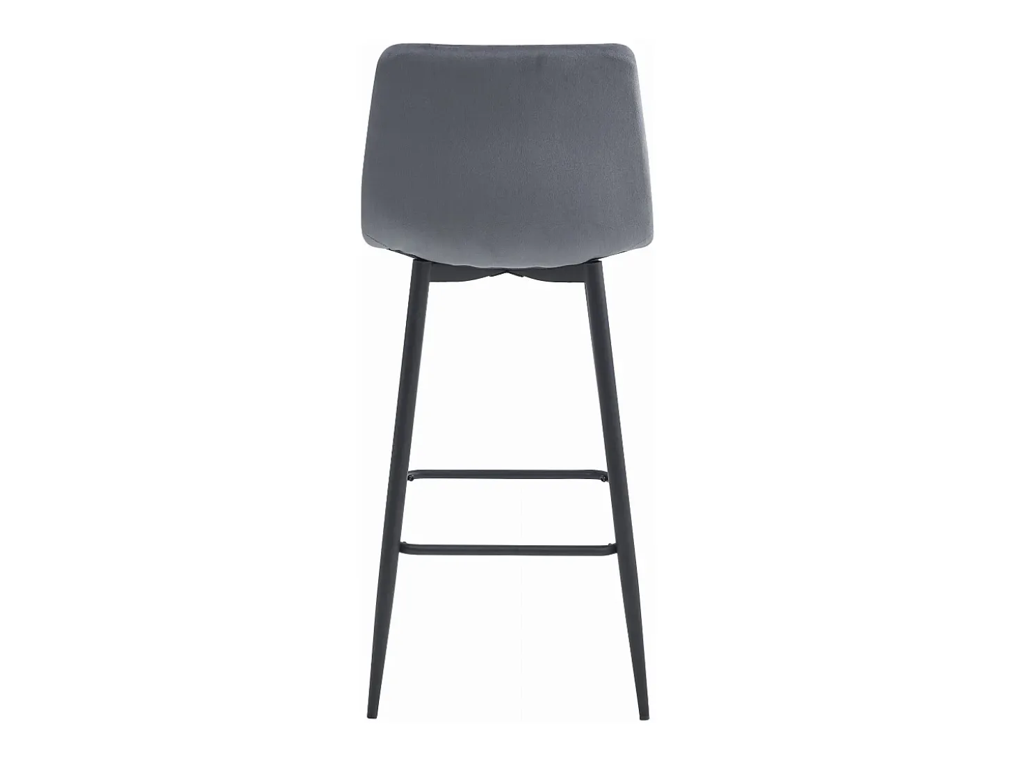 Taburete Valora TEOTO de terciopelo gris oscuro con patas negras para cocina (x3)