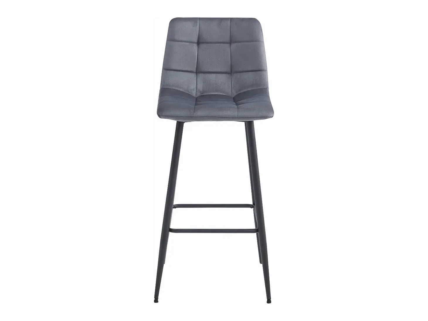 Taburete Valora TEOTO de terciopelo gris oscuro con patas negras para cocina (x3)